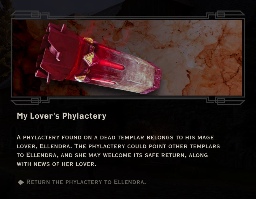 My Lovers Phylactery Quest in Dragon Age: Inquisition