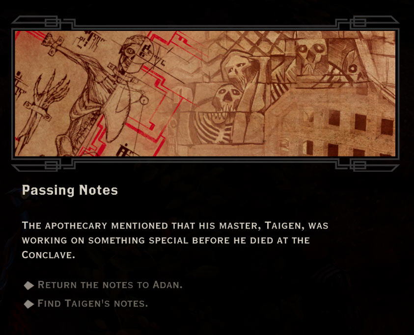 Passing Notes Quest in Dragon Age: Inquisition