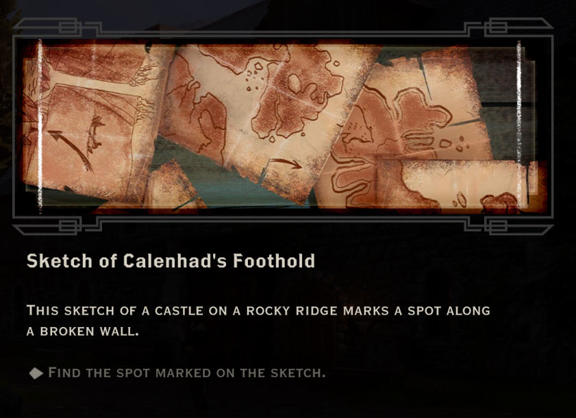 Sketch of Calenhads Foothold Quest in Dragon Age: Inquisition