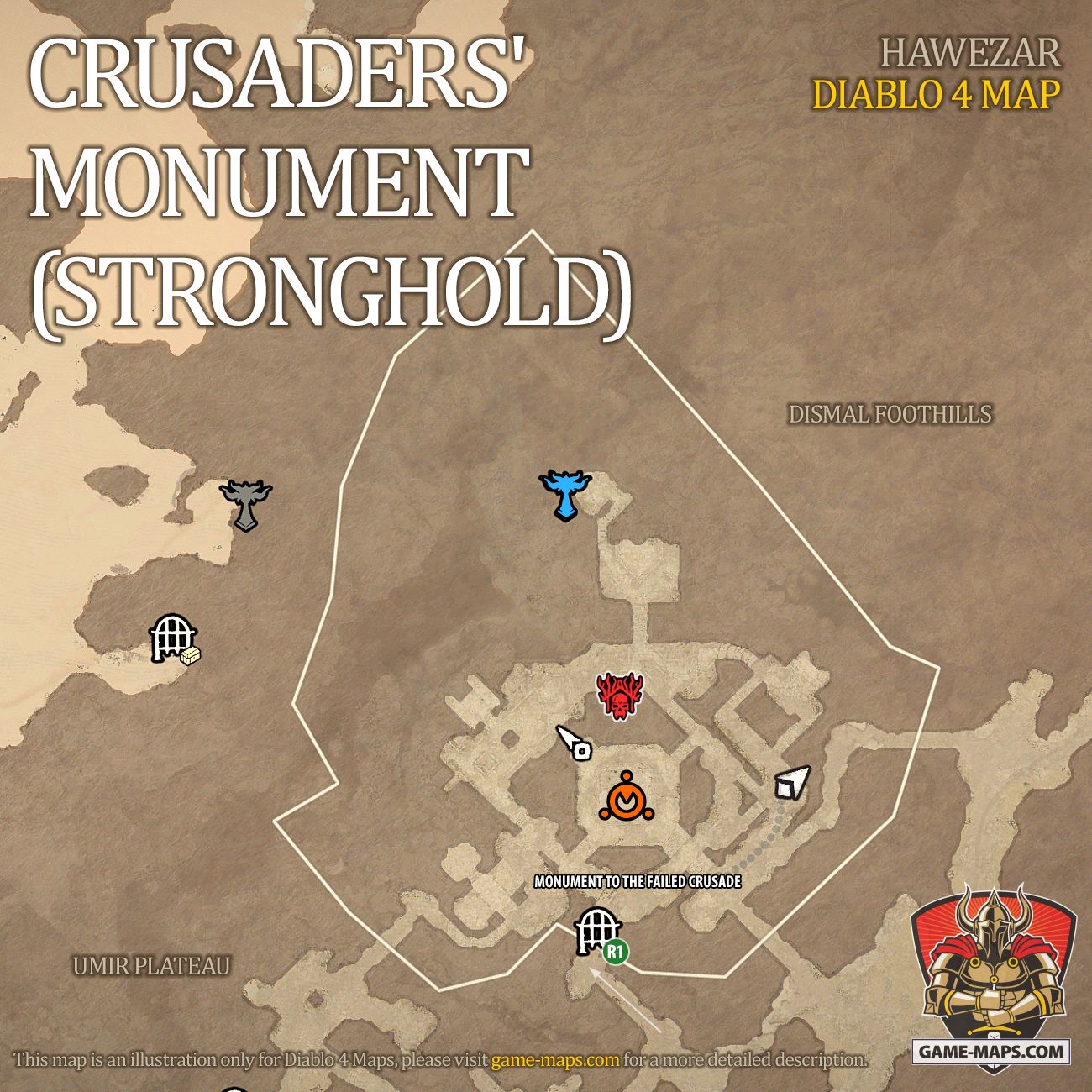 Crusaders' Monument Map (Stronghold) Diablo 4