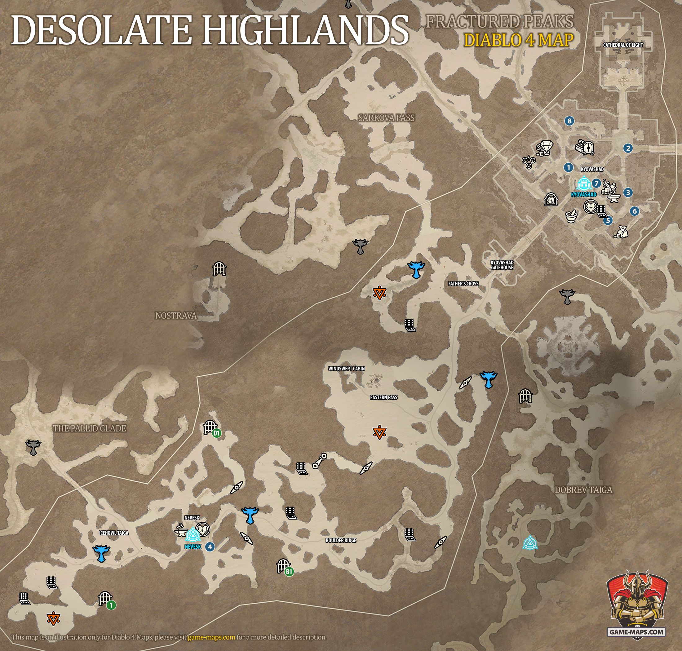 Desolate Highlands Map Diablo 4