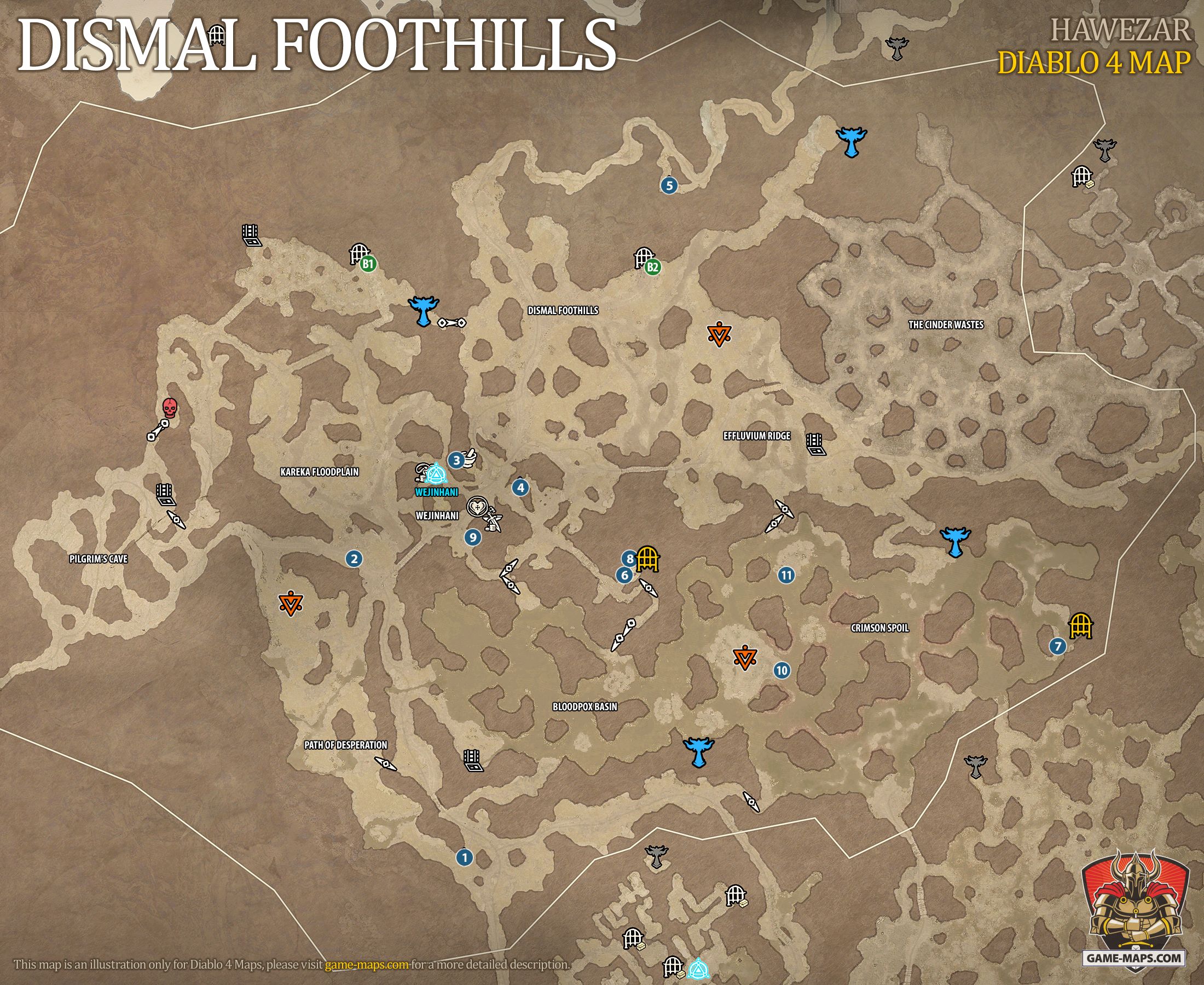 Dismal Foothills Map Diablo 4