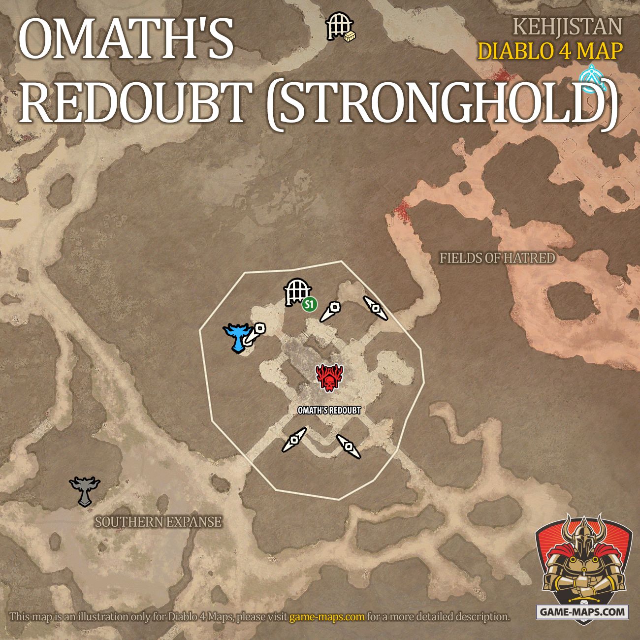 Omath's Redoubt Map (Stronghold) Diablo 4