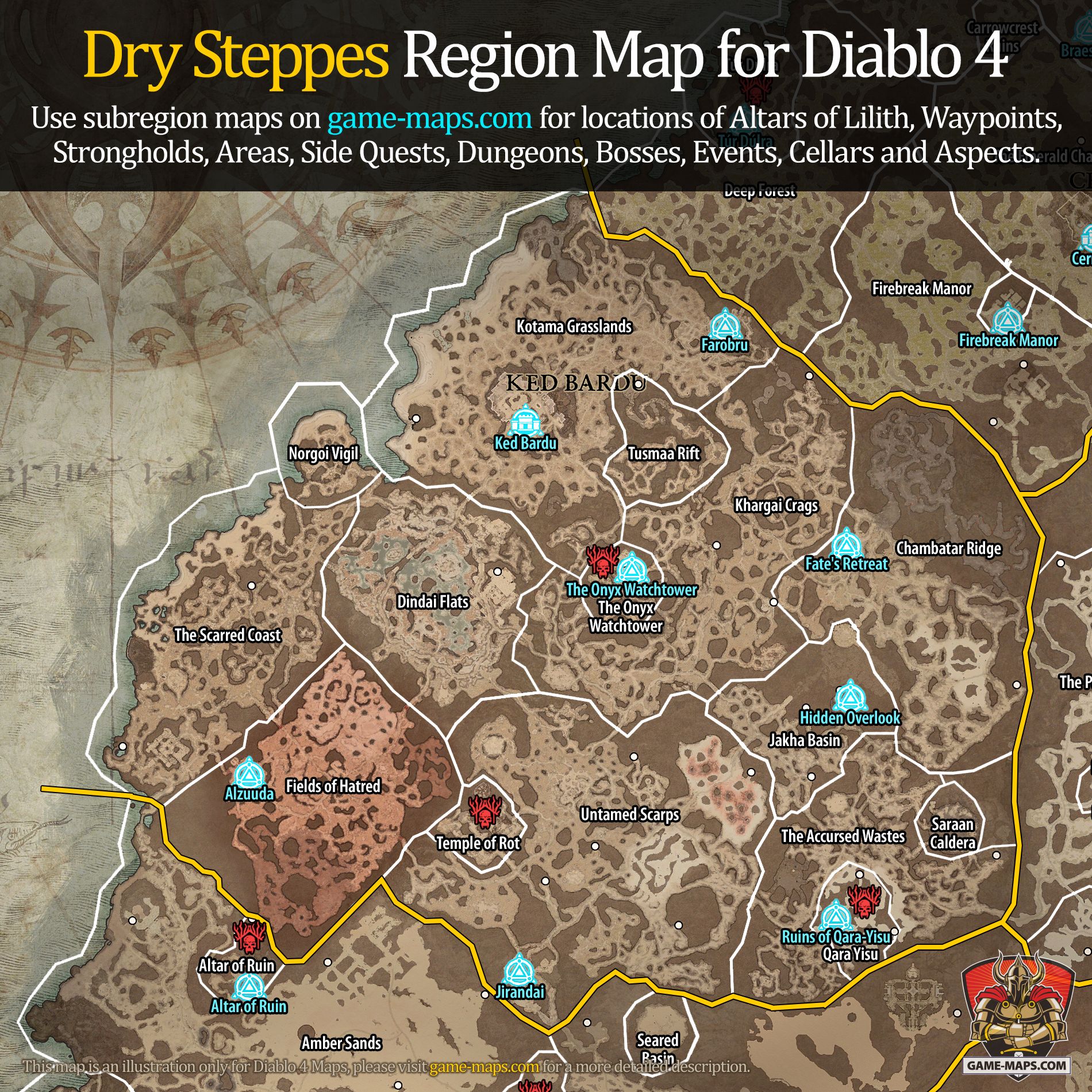 Dry Steppes Region Map Diablo 4
