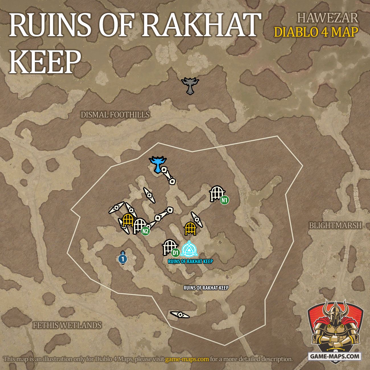 Ruins of Rakhat Keep Map for Diablo 4