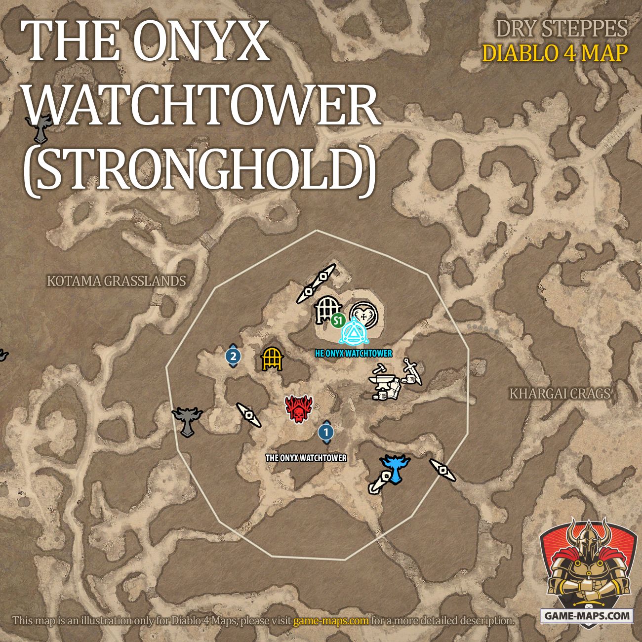 The Onyx Watchtower Map (Stronghold) Diablo 4