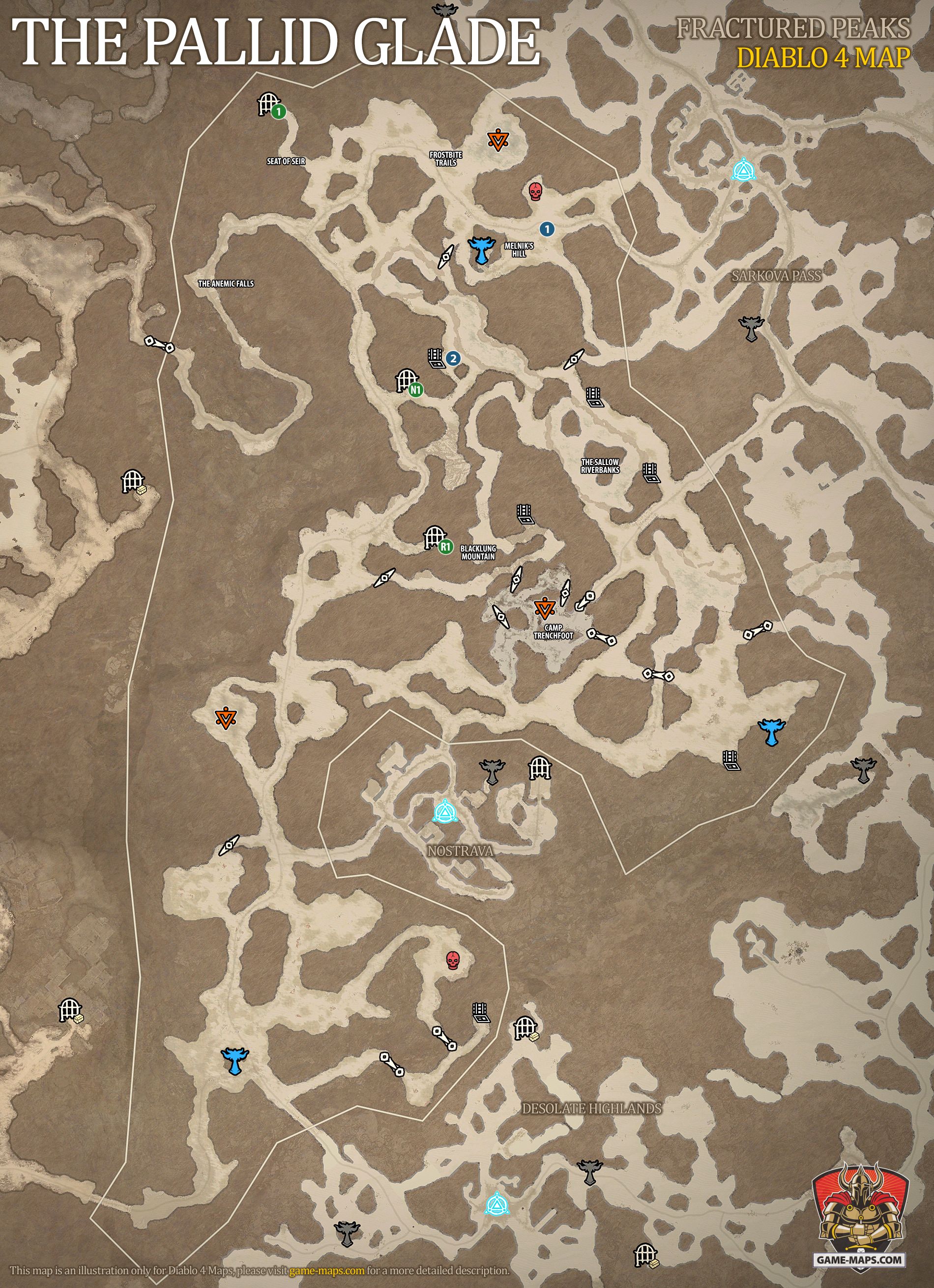 The Pallid Glade Map Diablo 4