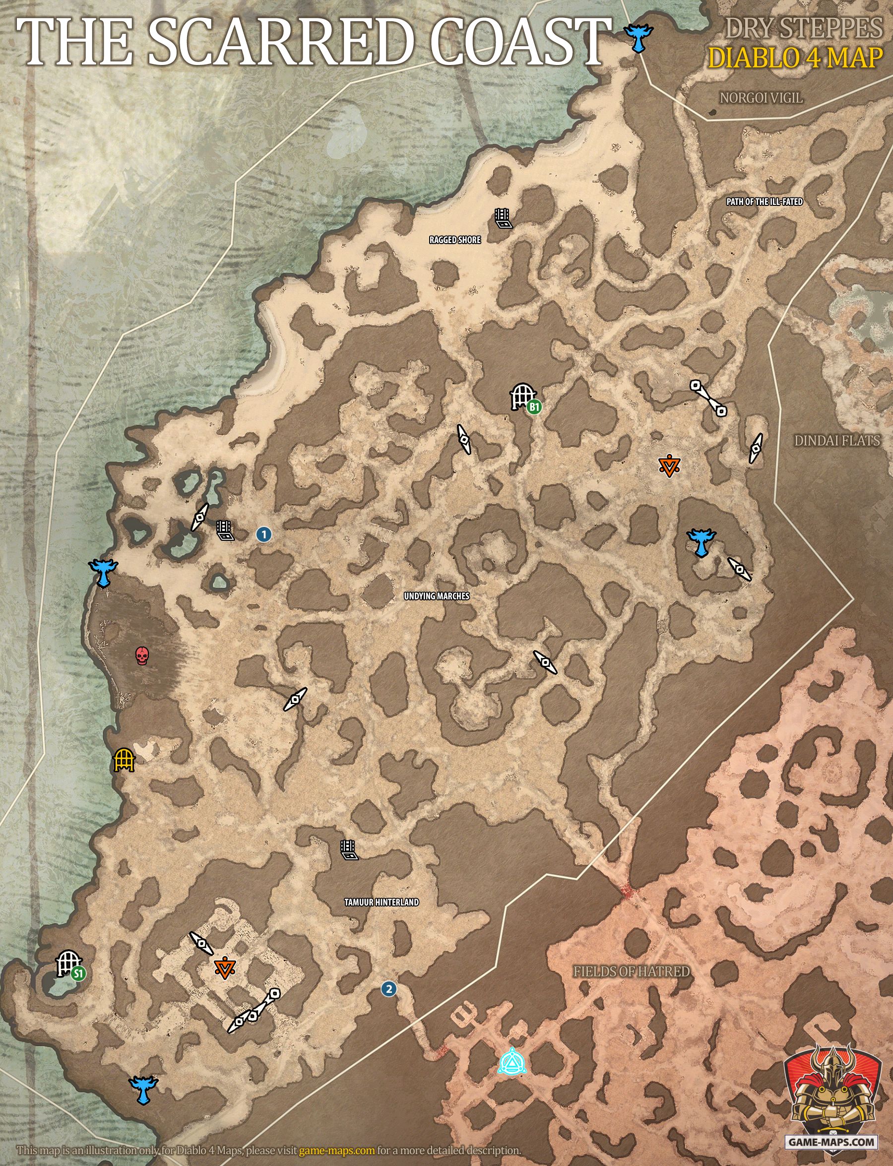 The Scarred Coast Map Diablo 4