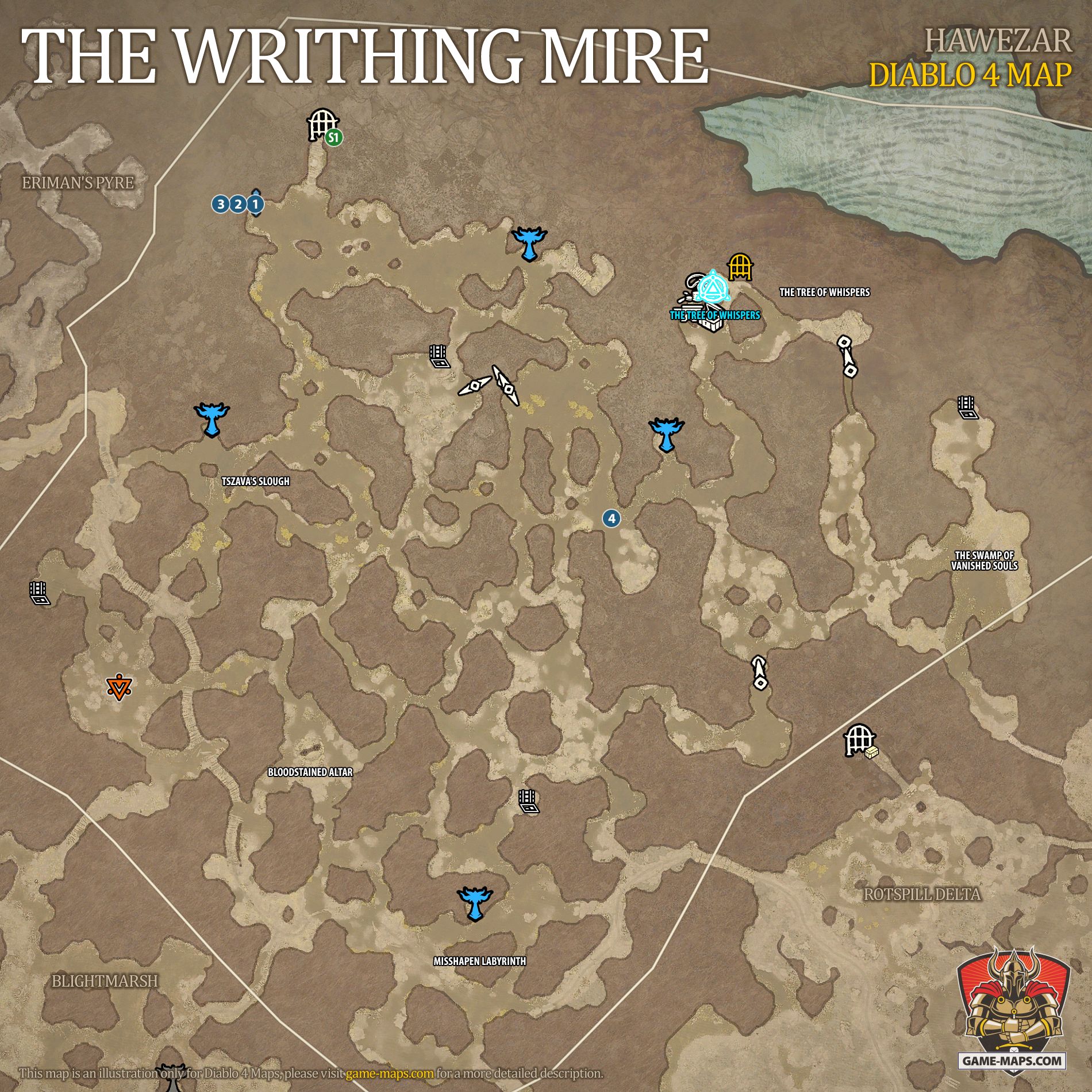 The Writhing Mire Map Diablo 4