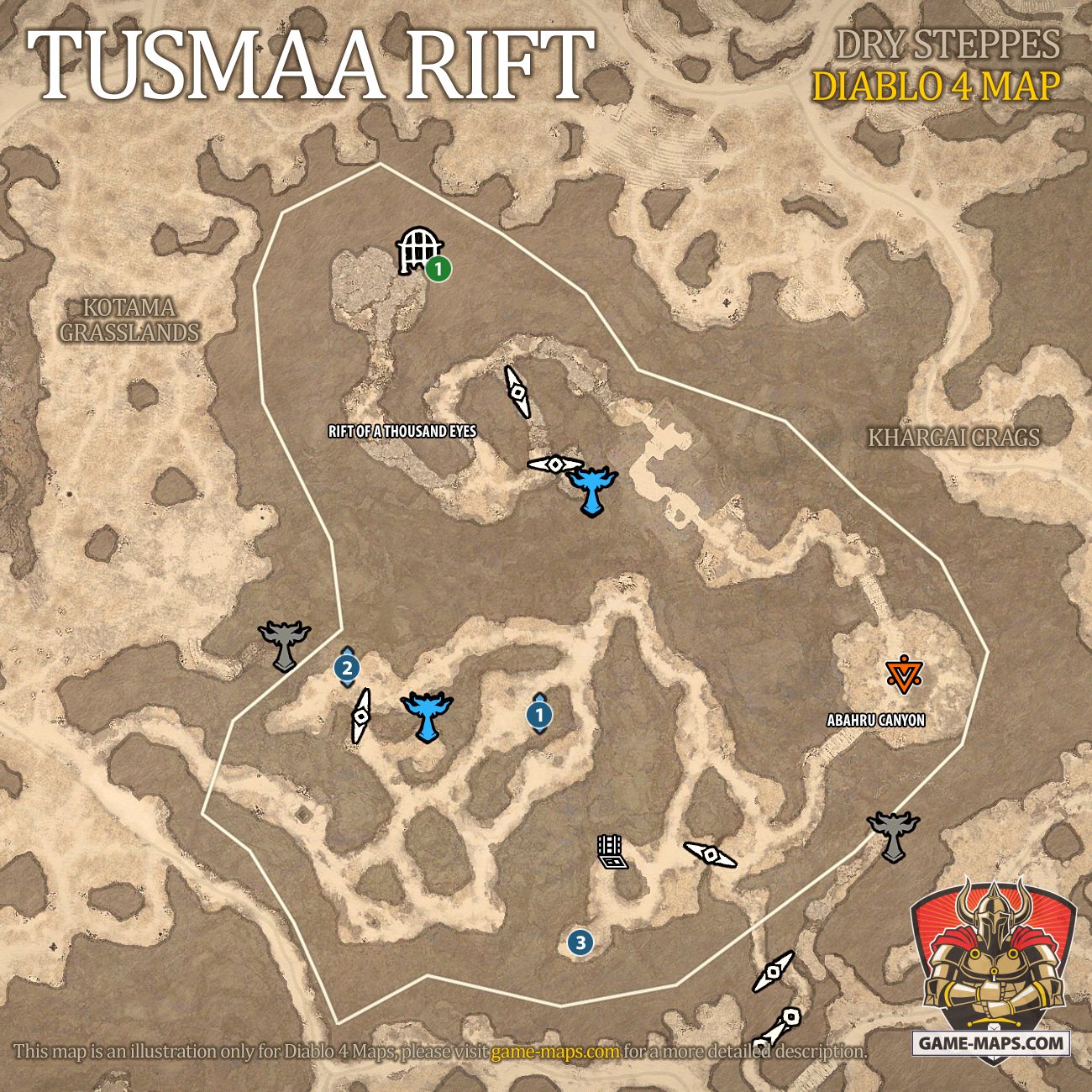 Tusmaa Rift Map for Diablo 4