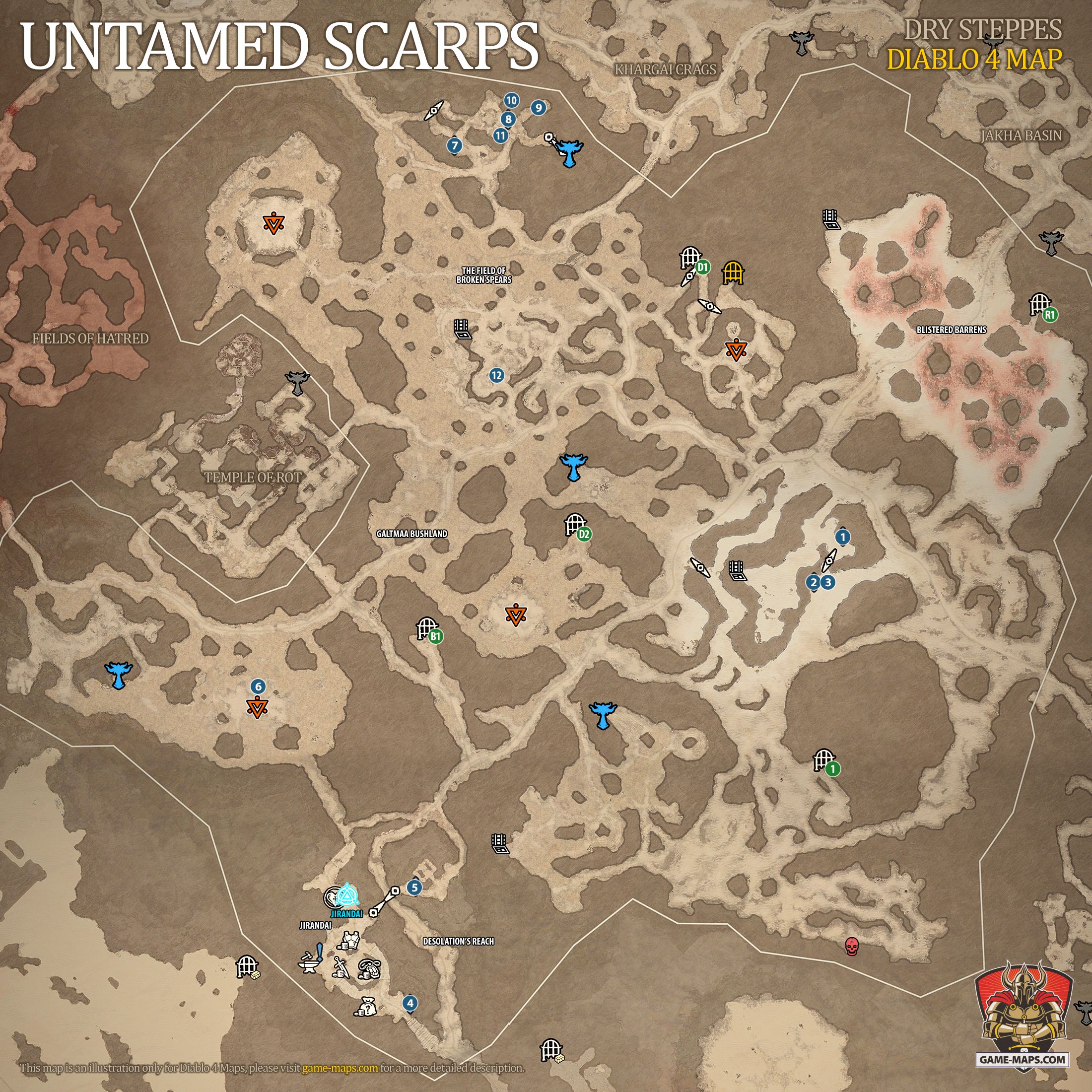 Untamed Scarps Map Diablo 4