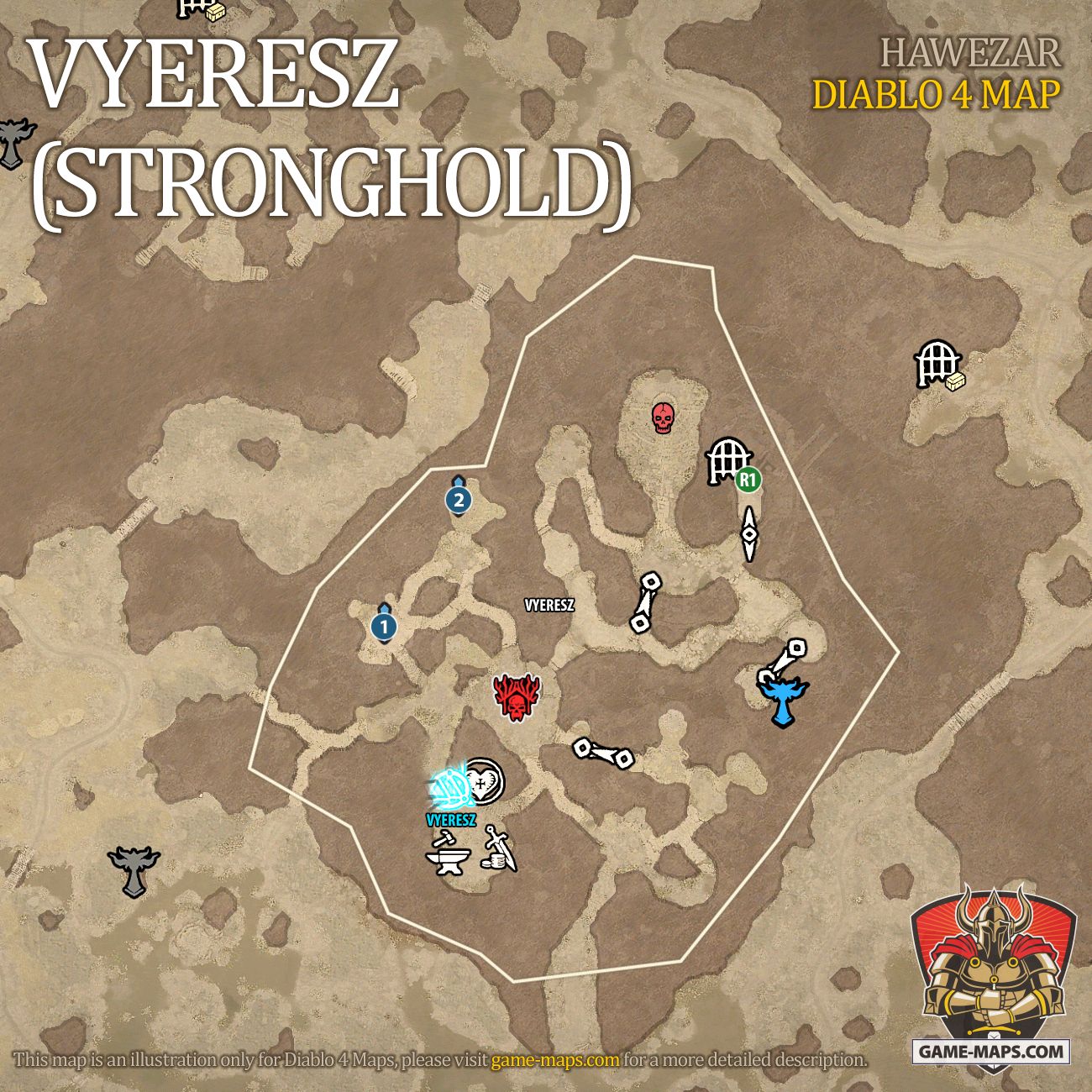 Vyeresz Map (Stronghold) Diablo 4