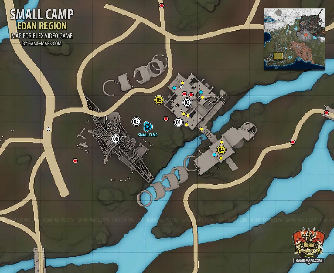 Small Camp Map in Edan for Elex.