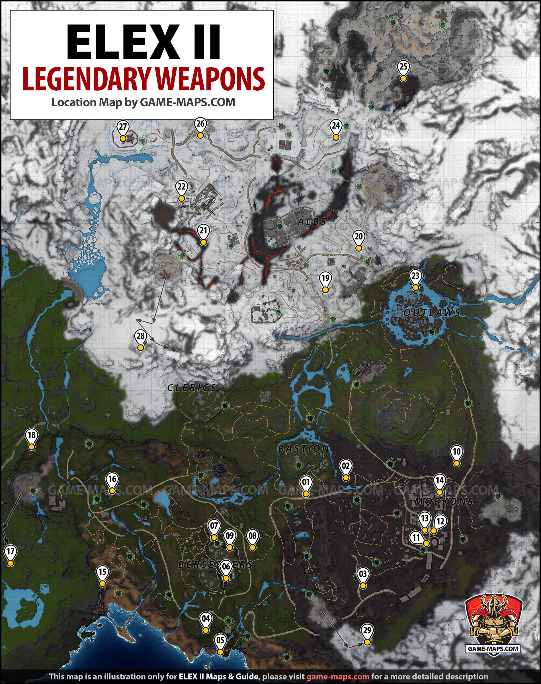 Location of Legendary & Unique Weapons in ELEX 2