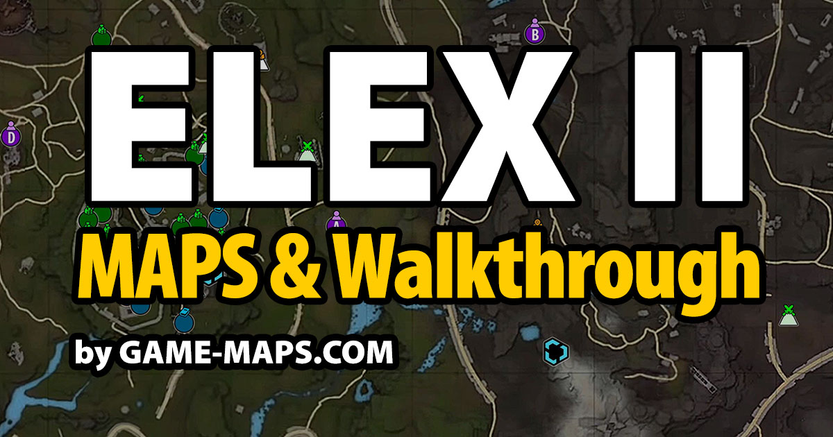 ELEX 2 Maps with locations of Teleporters, Missions, Companions, Trainers, Merchants & Traders, Legendary & Unique Weapons, Glasses, Safe Codes and Map Pieces.