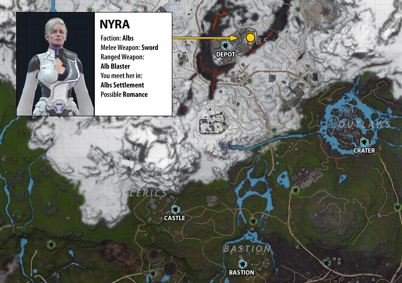 Location of Nyra Companion in ELEX 2.