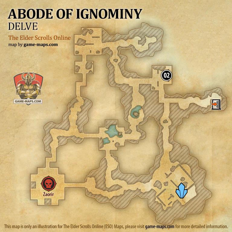 Eso Abode Of Ignominy Skyshard Eso Abode Of Ignominy Delve Map With Skyshard And Boss Location In Northern  Elsweyr