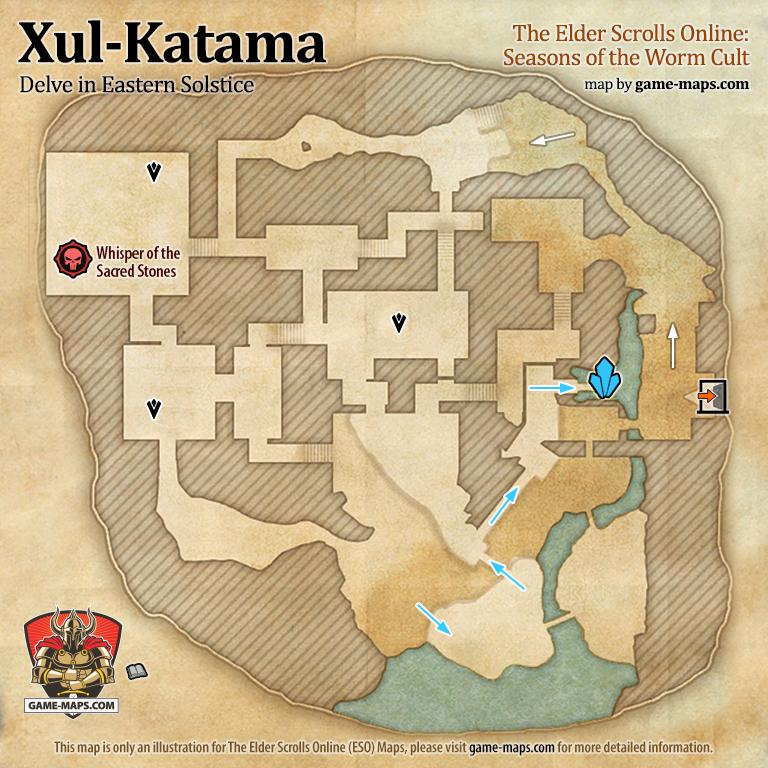 Xul-Katama Delve Map with Skyshard and Boss locations ESO