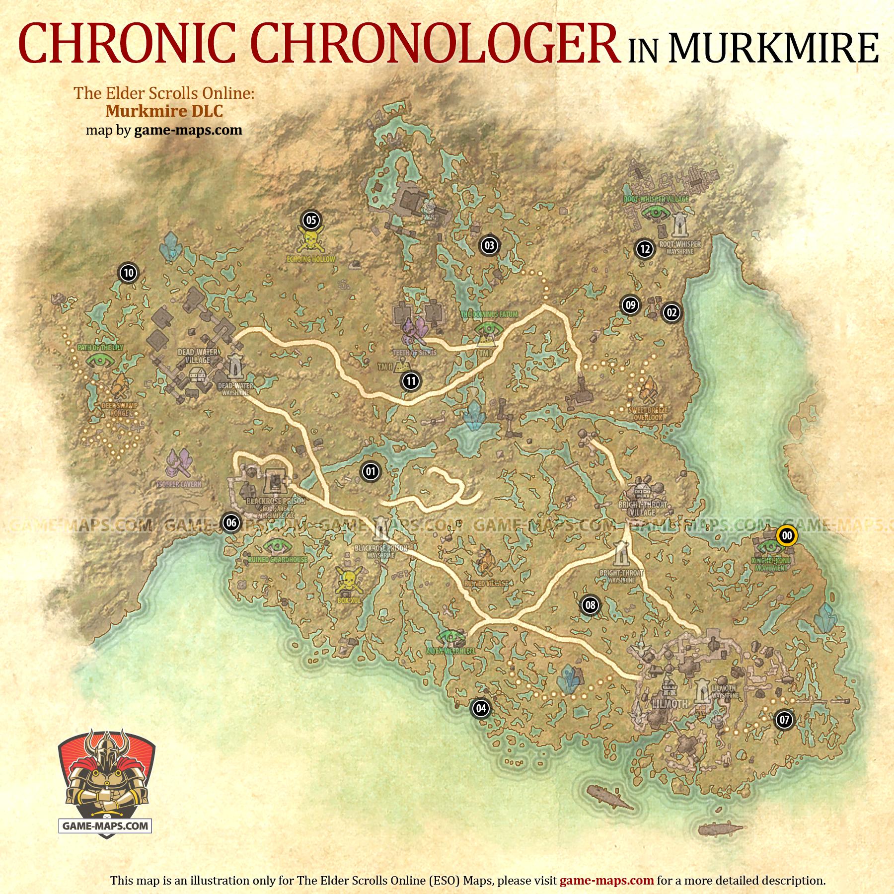 Chronic Chronologer Murkmire Map Map Elder Scrolls Online ESO