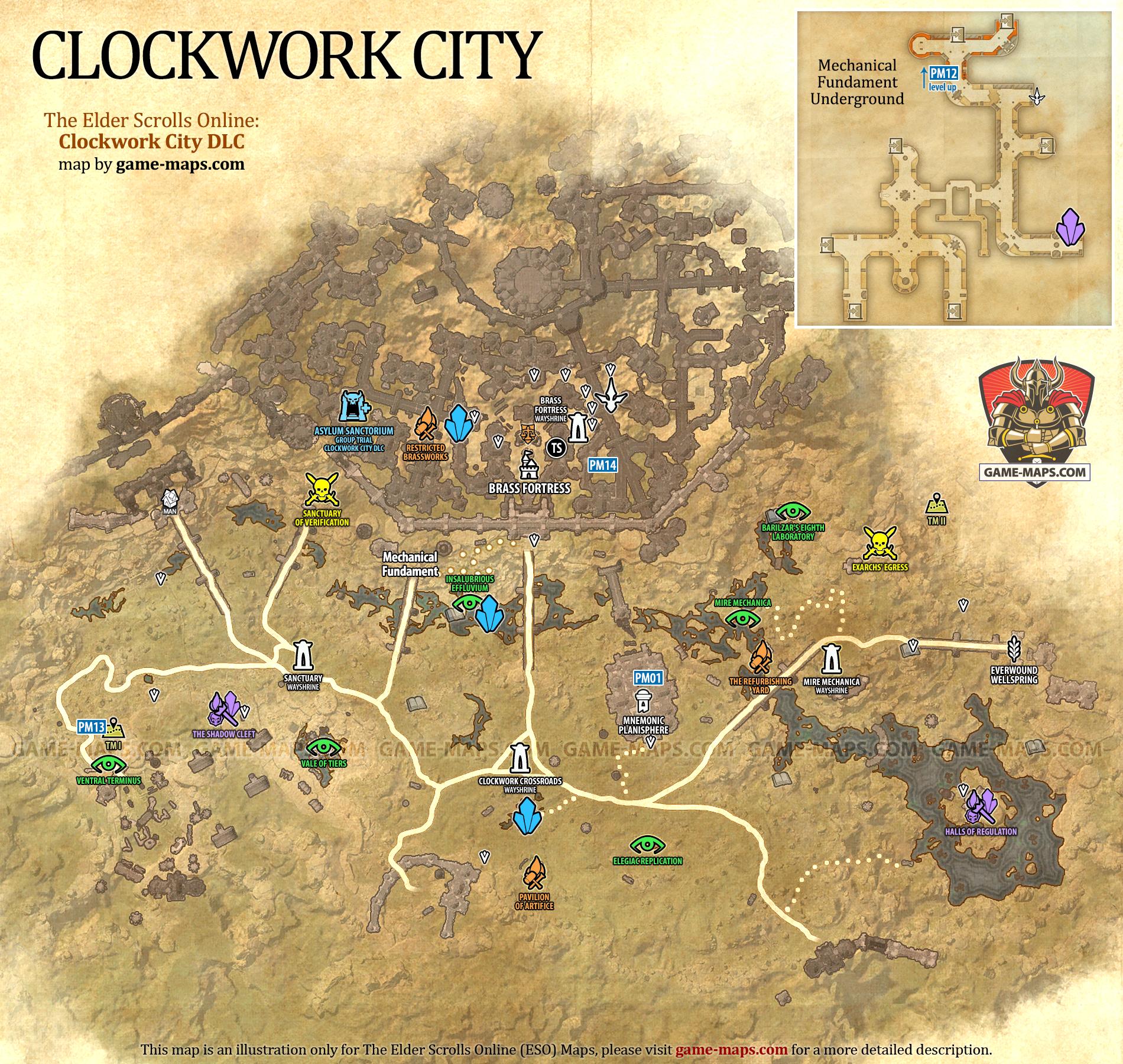 Eso Treasure Map Clockwork City 1 Clockwork City Map - The Elder Scrolls Online (Eso)