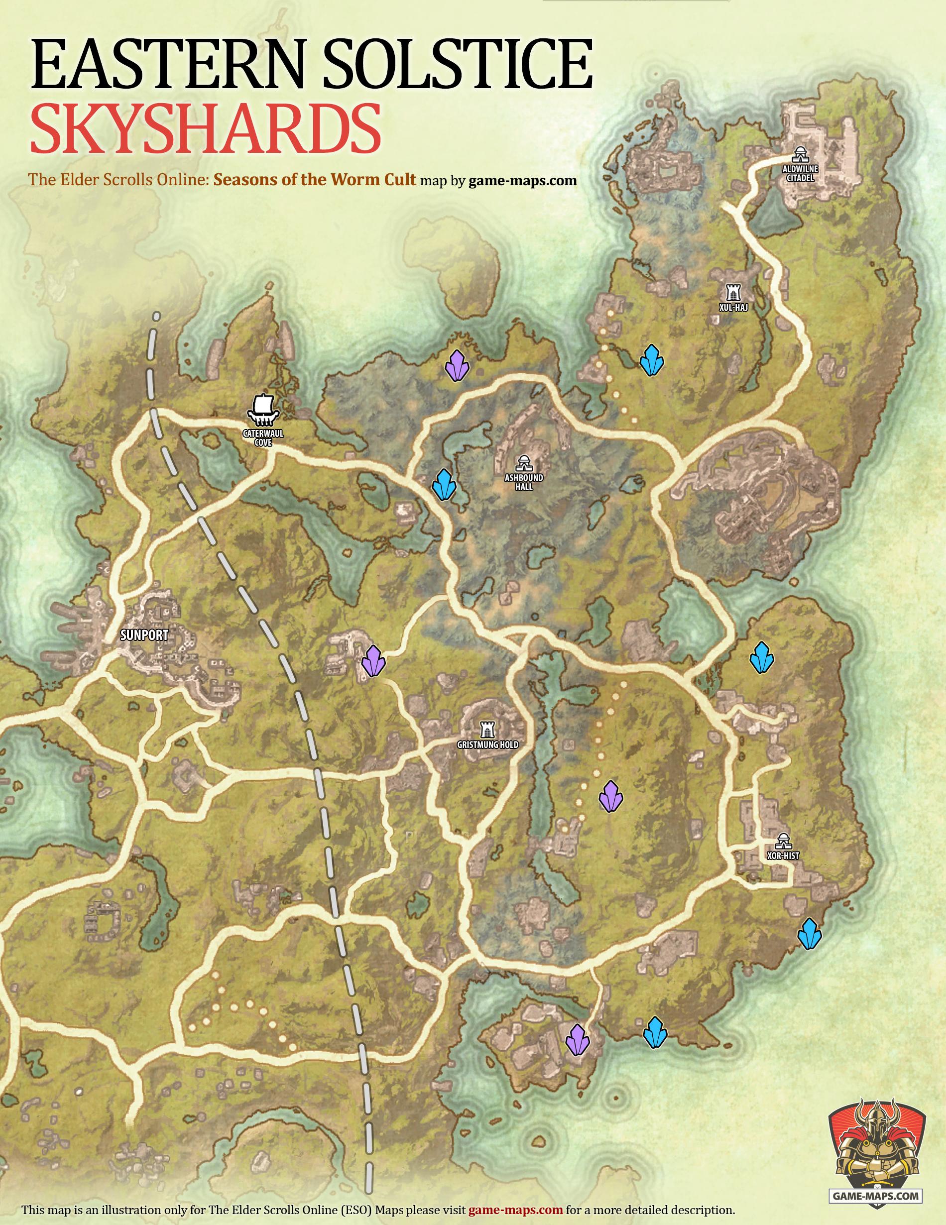 Eastern Solstice Skyshards Location Map ESO