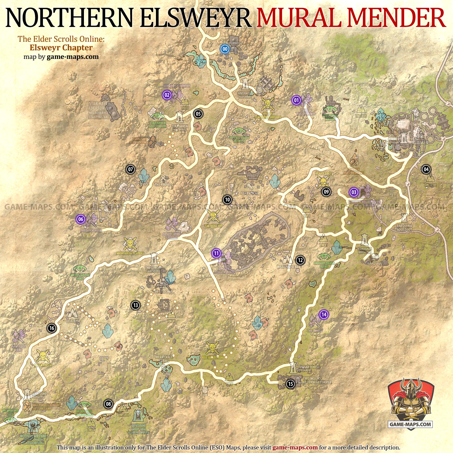 Mural Mender Locations in Northern Elsweyr