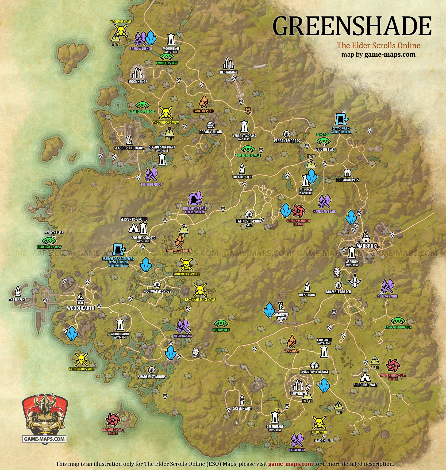 Greenshade Map - The Elder Scrolls Online (ESO)