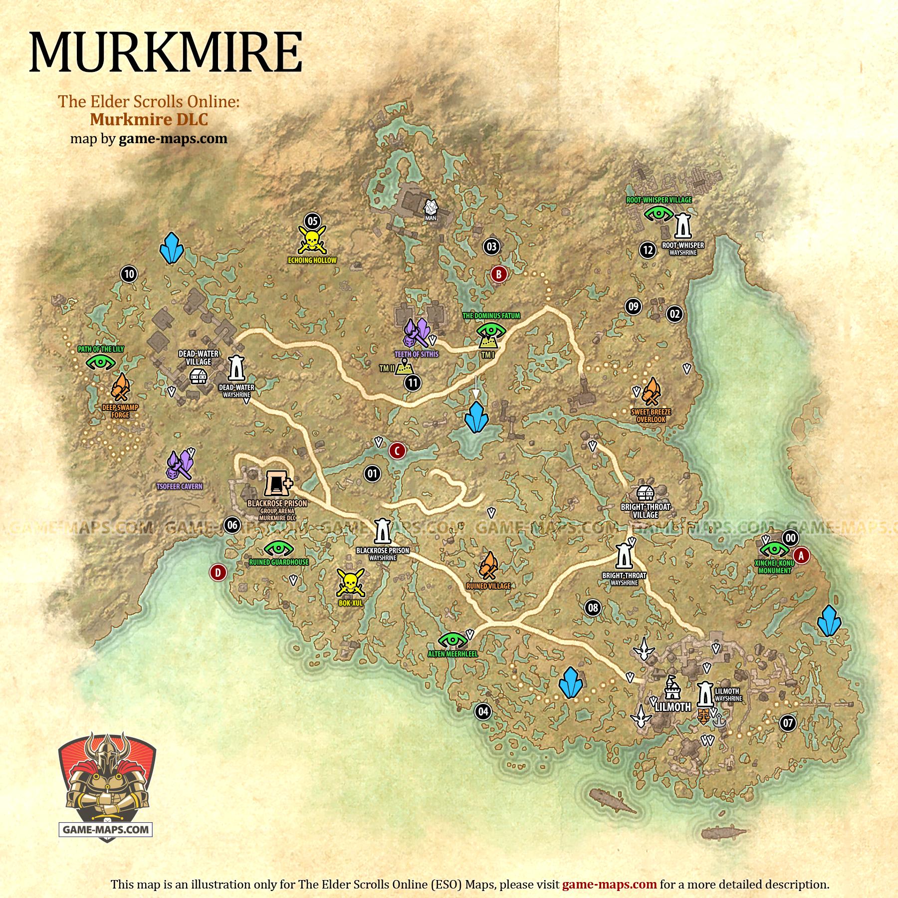 Murkmire Map for The Elder Scrolls Online: Murkmire DLC (ESO).