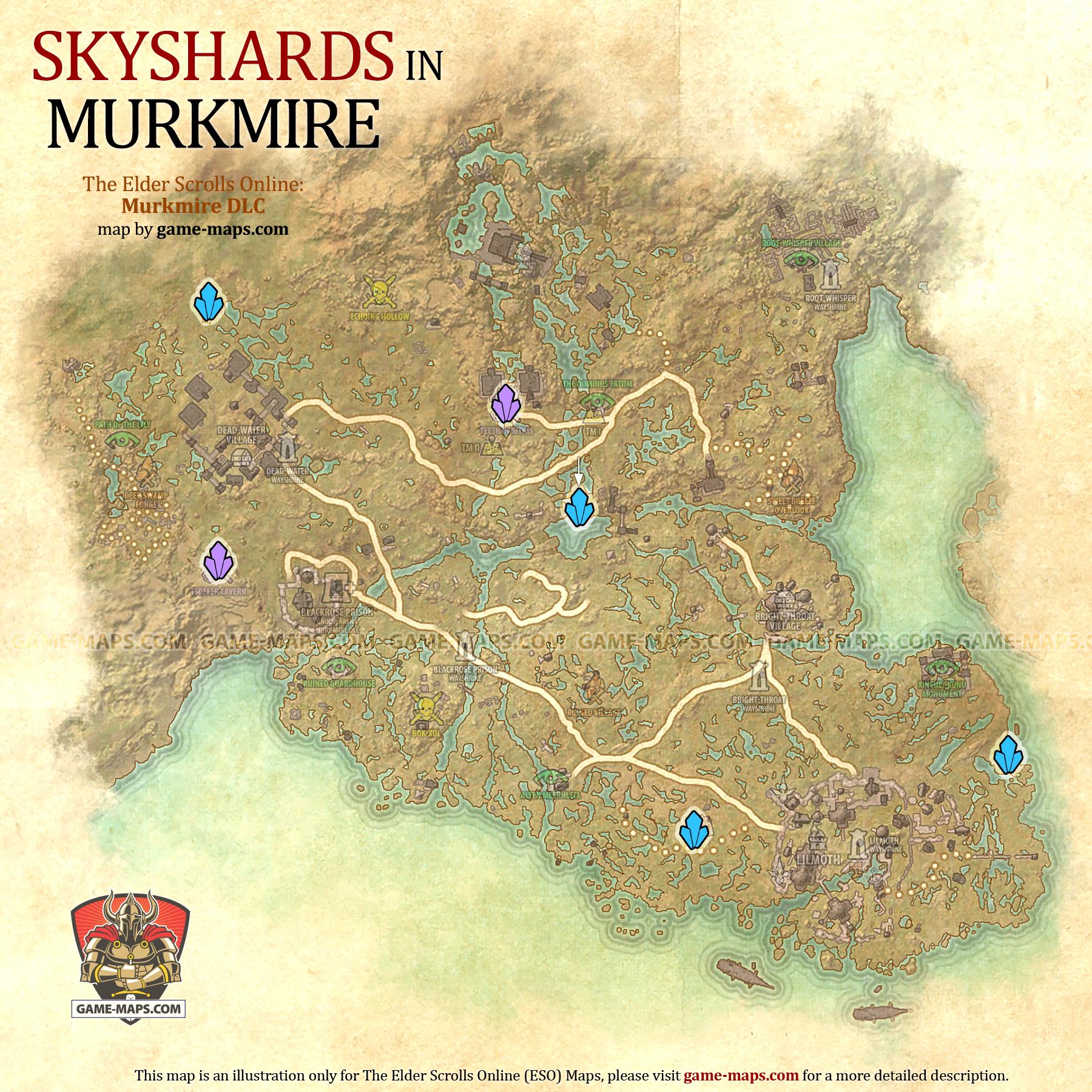 Murkmire Skyshards Location Map