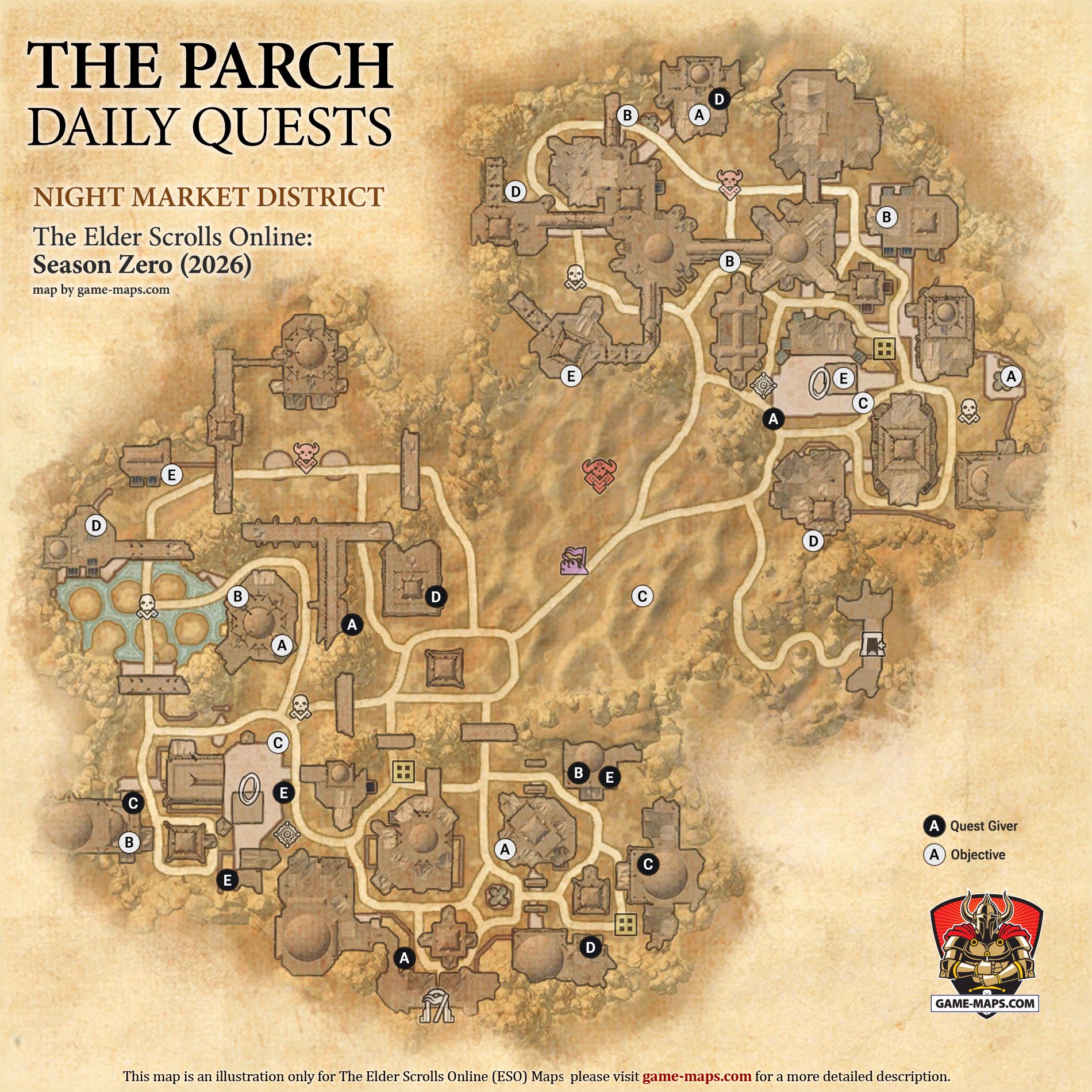 The Parch Map - Daily Quests in Night Market, ESO Season Zero (2026) for The Elder Scrolls Online (ESO).