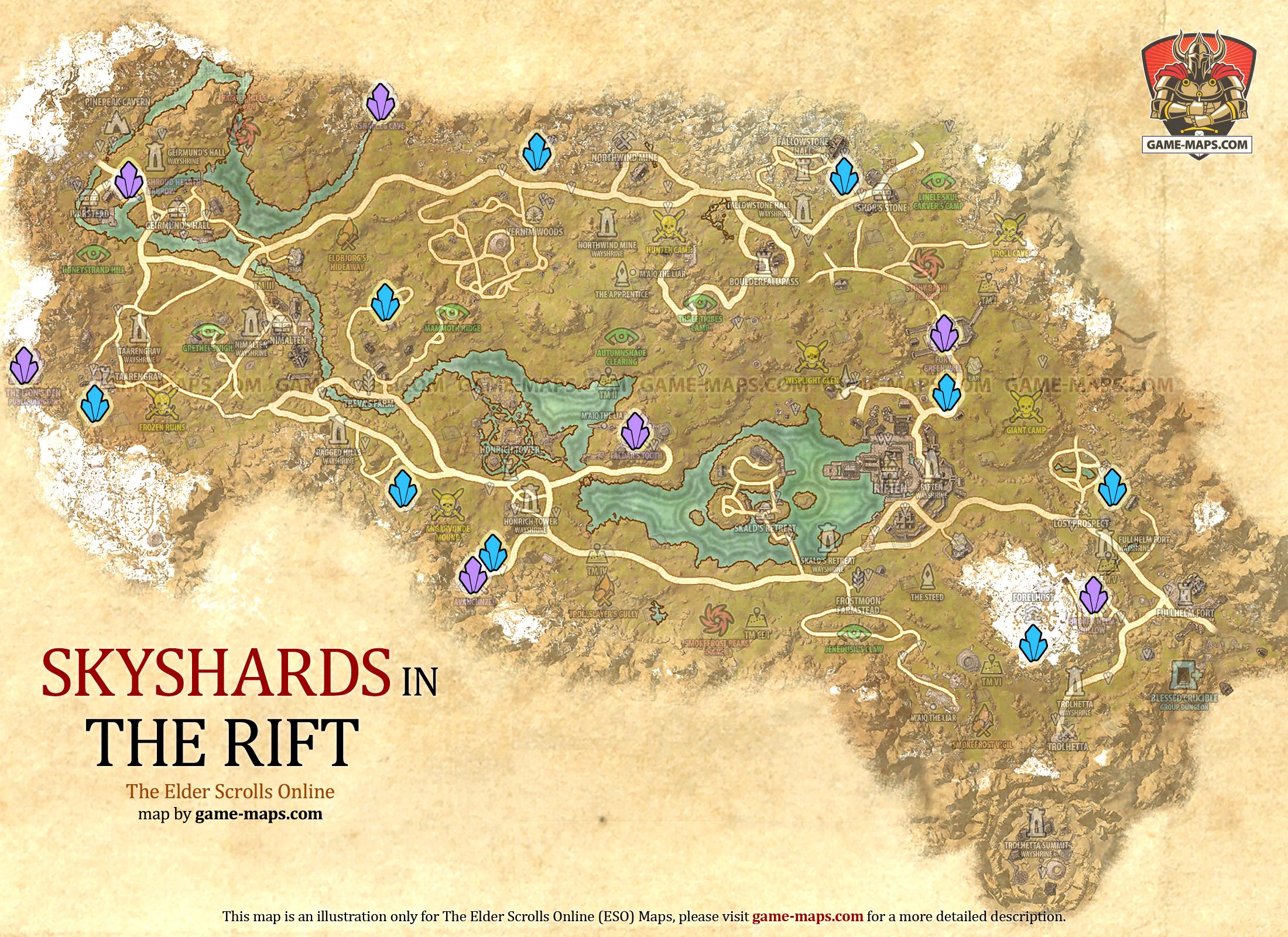 The Rift Skyshards Location Map The Elder Scrolls Online (ESO)