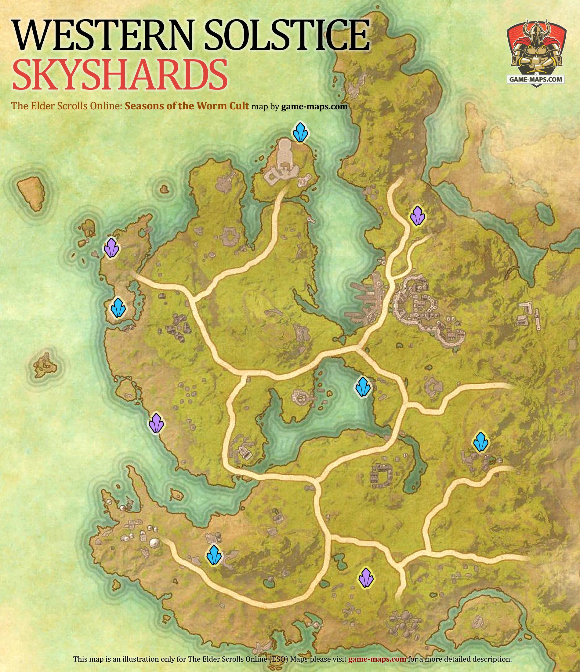 Western Solstice Skyshards Location Map ESO