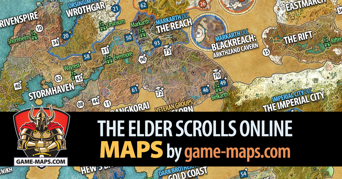 ESO The Underroot Delve Map with Skyshard and Boss location in