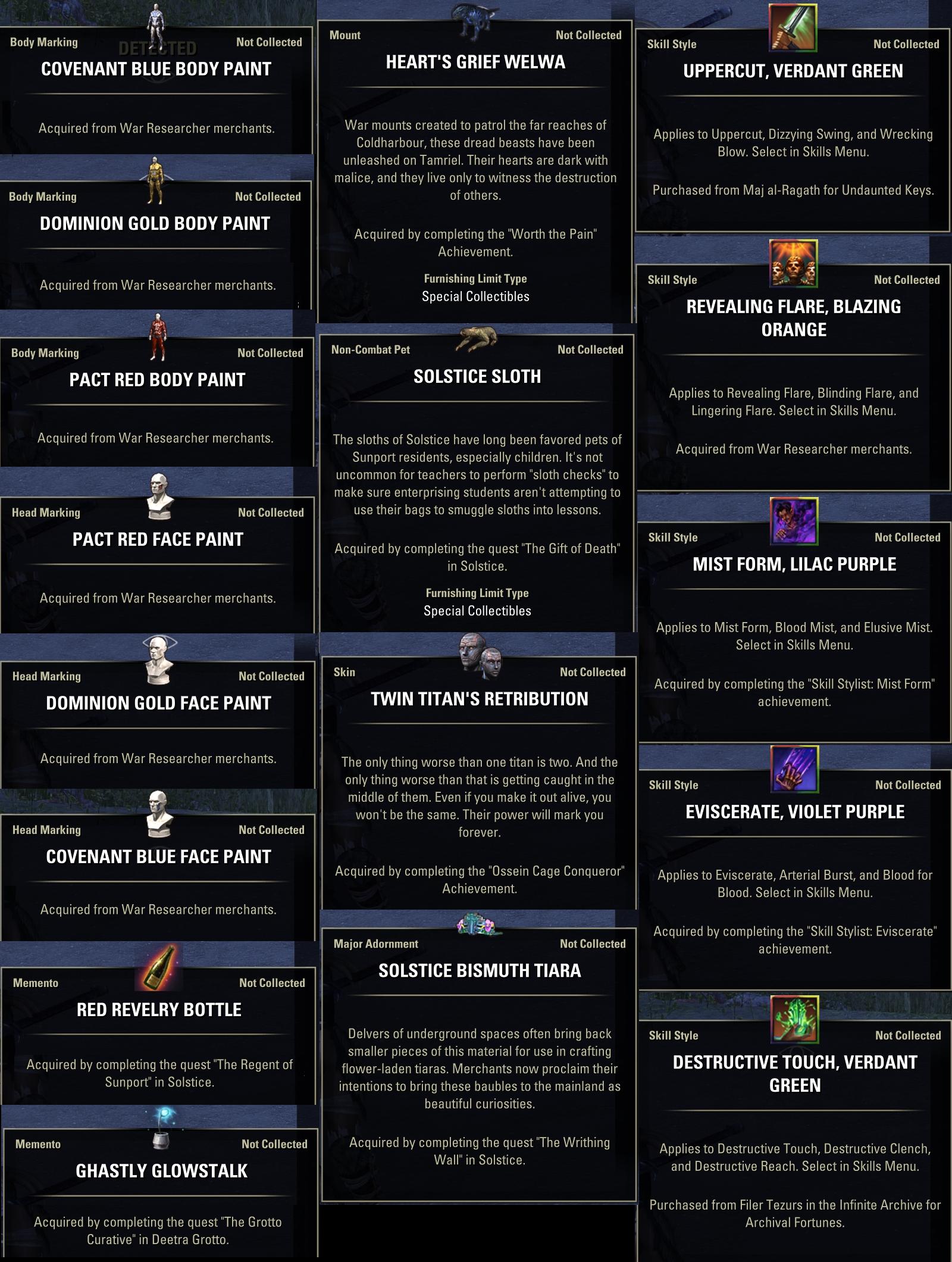 Collectibles in Western Solstice - The Elder Scrolls Online (ESO)