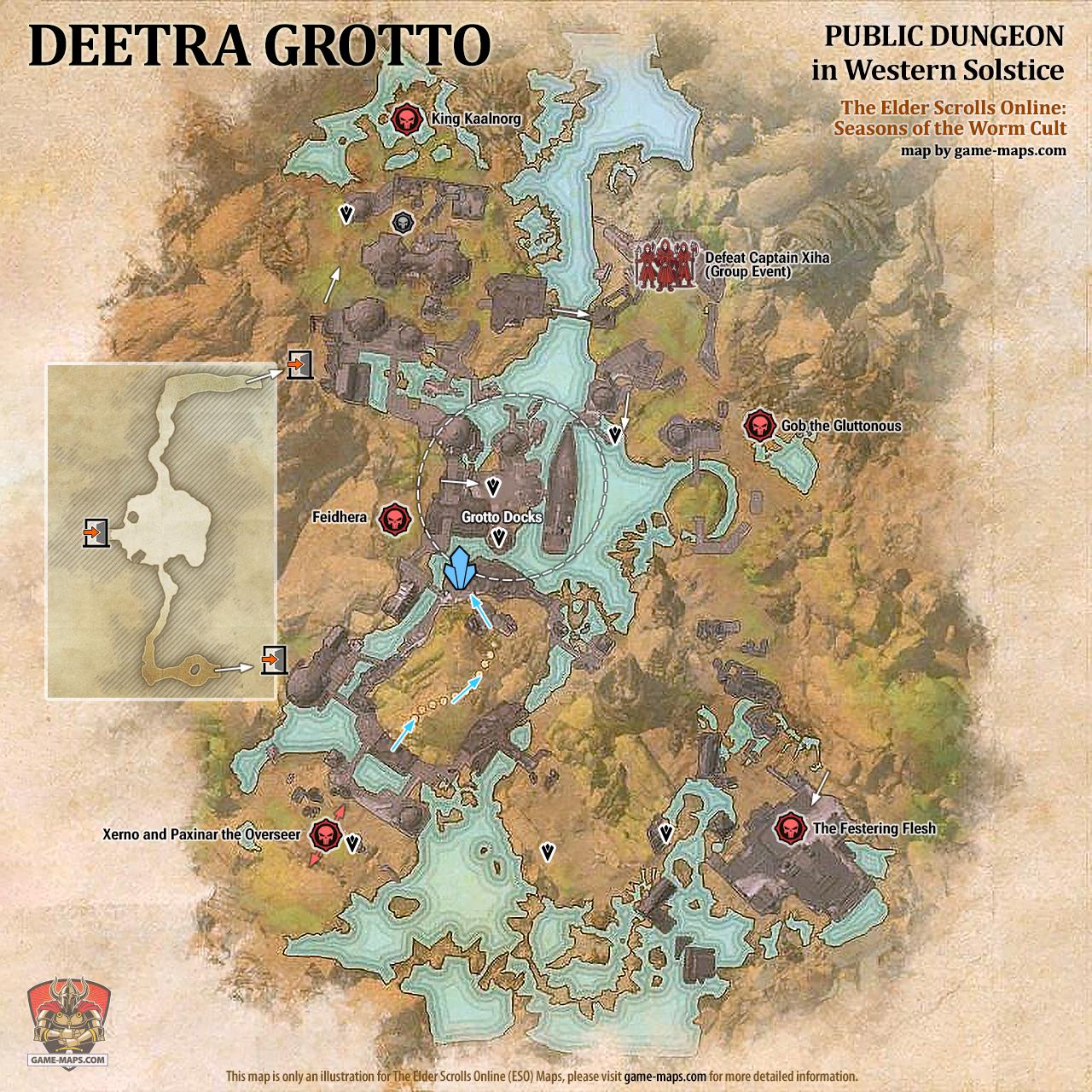 Deetra Grotto Public Dungeon Map ESO