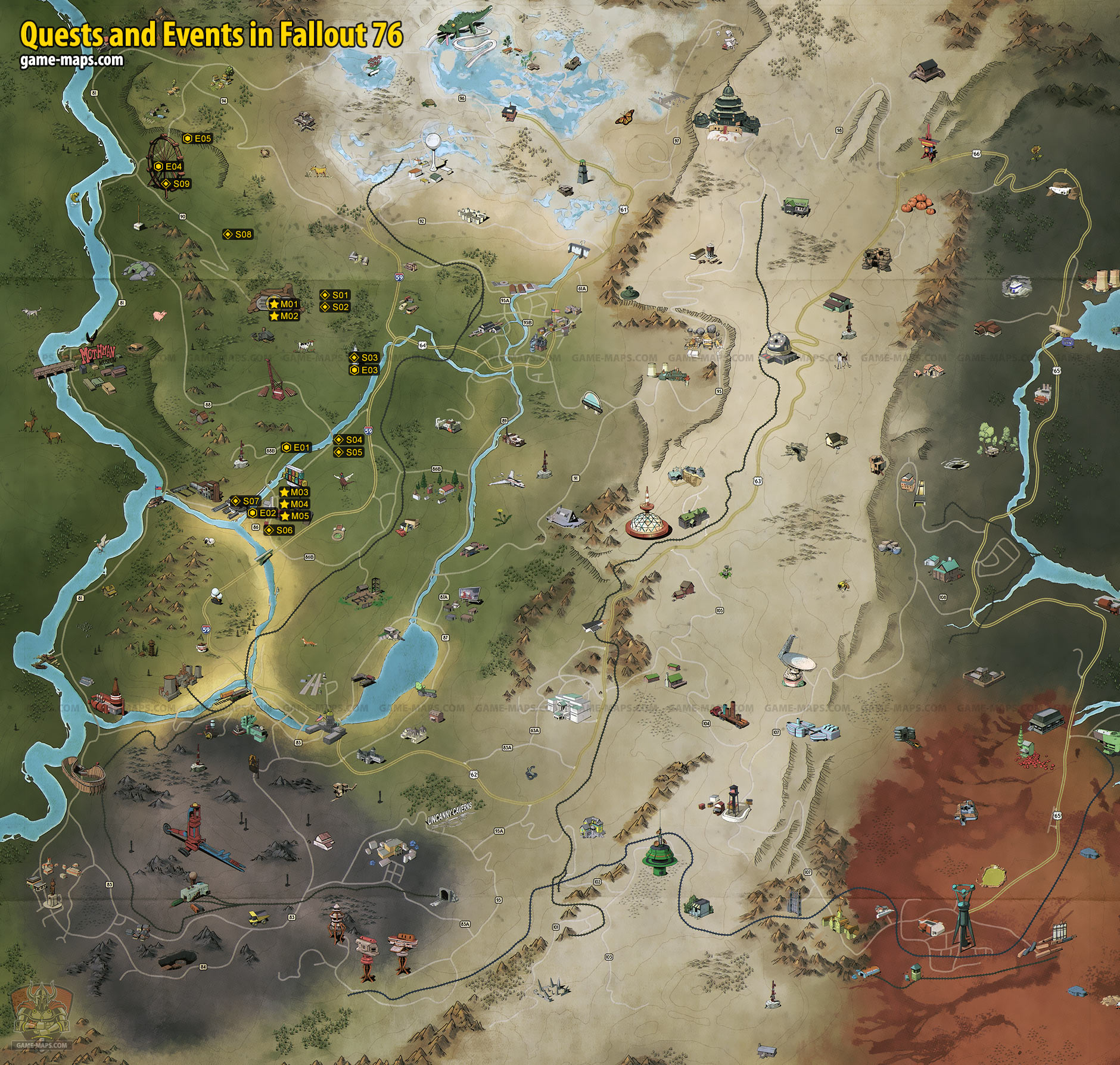 Quests and Events in Fallout 76 game maps com. game-maps.com. 