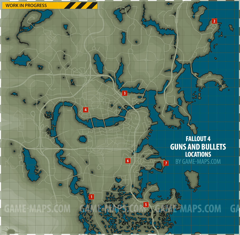 Guns And Bullets Magazine Locations in Fallout 4 Magazine Location Map in Fallout 4