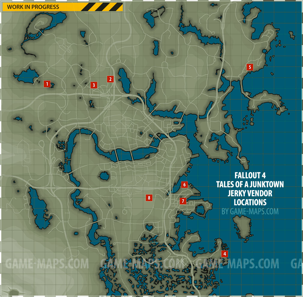 Tales Of A Junktown Jerky Vendor Magazine Locations in Fallout 4 Magazine Location Map in Fallout 4