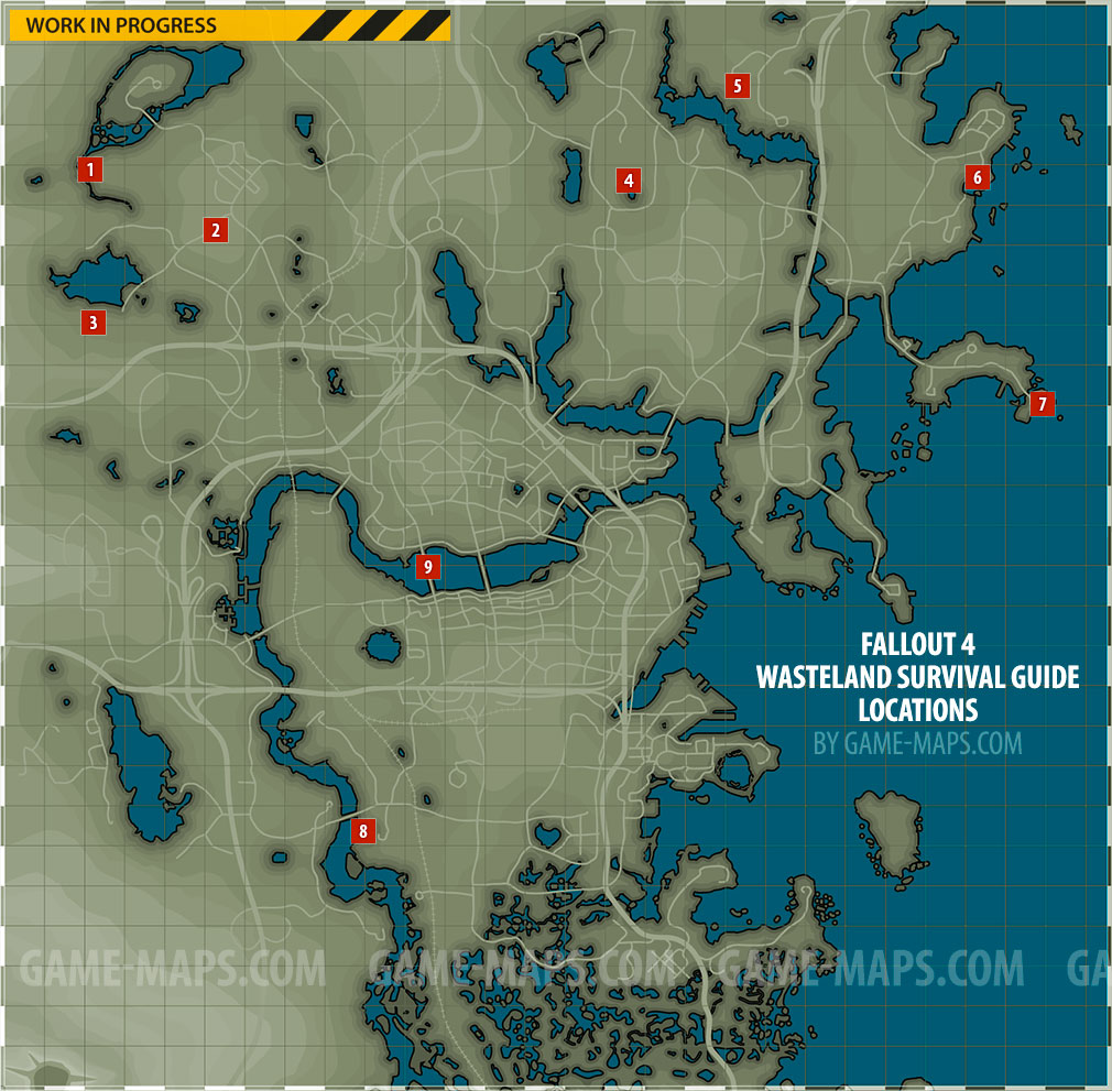 Wasteland Survival Guide Magazine Locations in Fallout 4 Magazine Location Map in Fallout 4