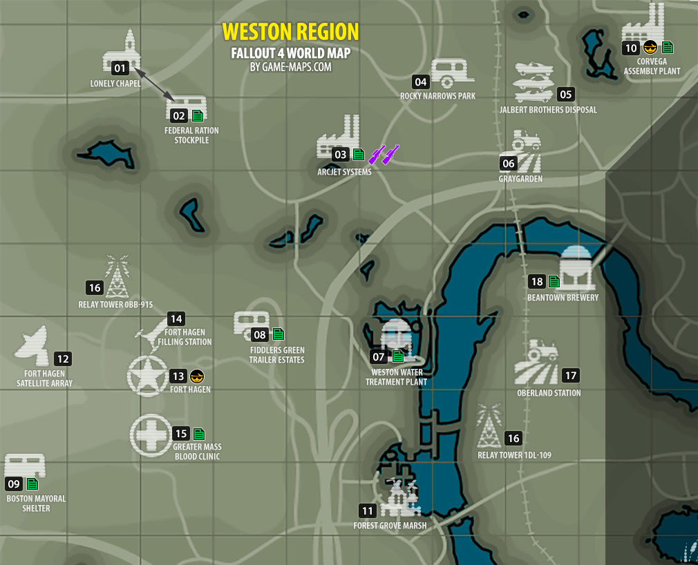 Weston Region Map Fallout 4 | game-maps.com