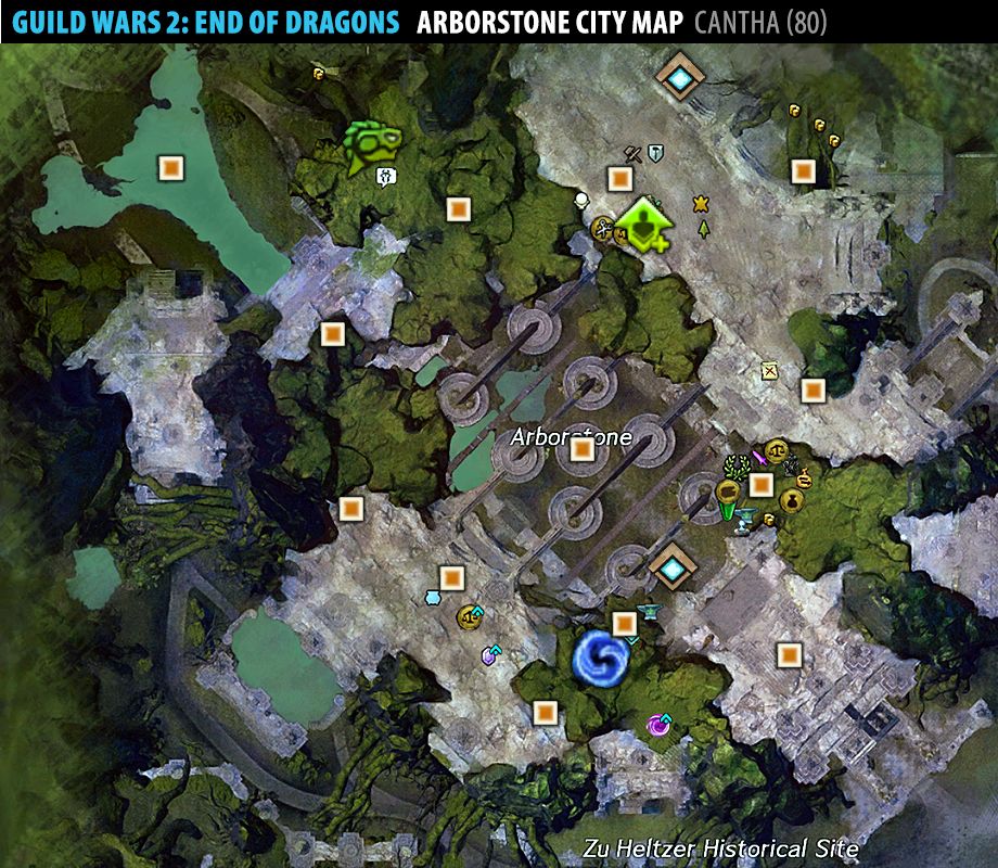 Arborstone City Map Guild Wars 2