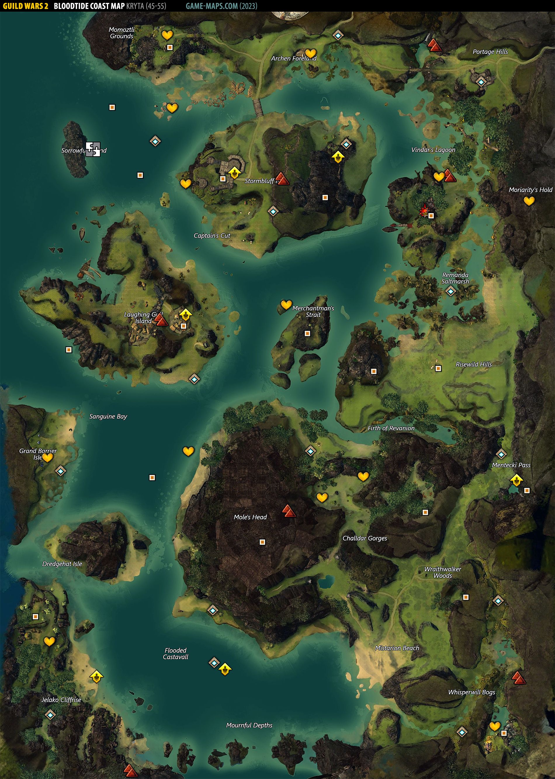 Bloodtide Coast Map for Guild Wars 2 (2019)