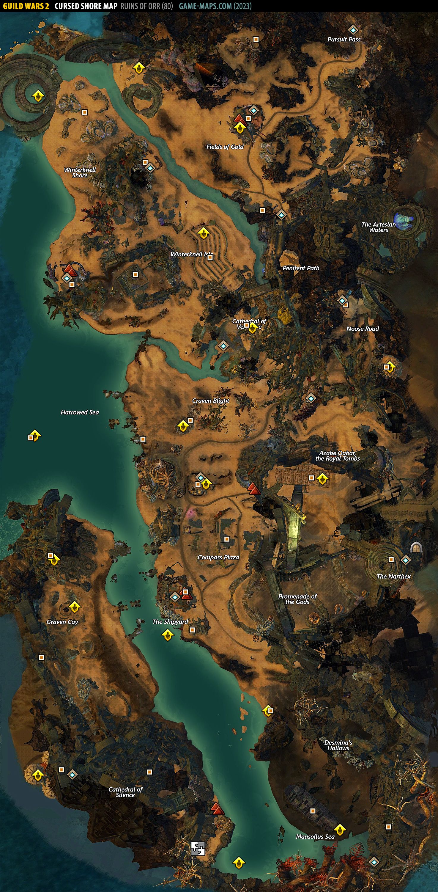 Cursed Shore Map - Guild Wars 2