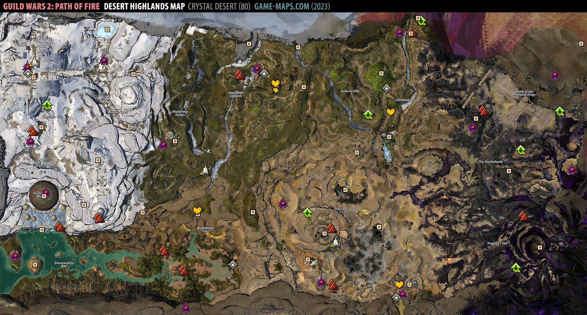 Desert Highlands Map for Guild Wars 2 (2019)