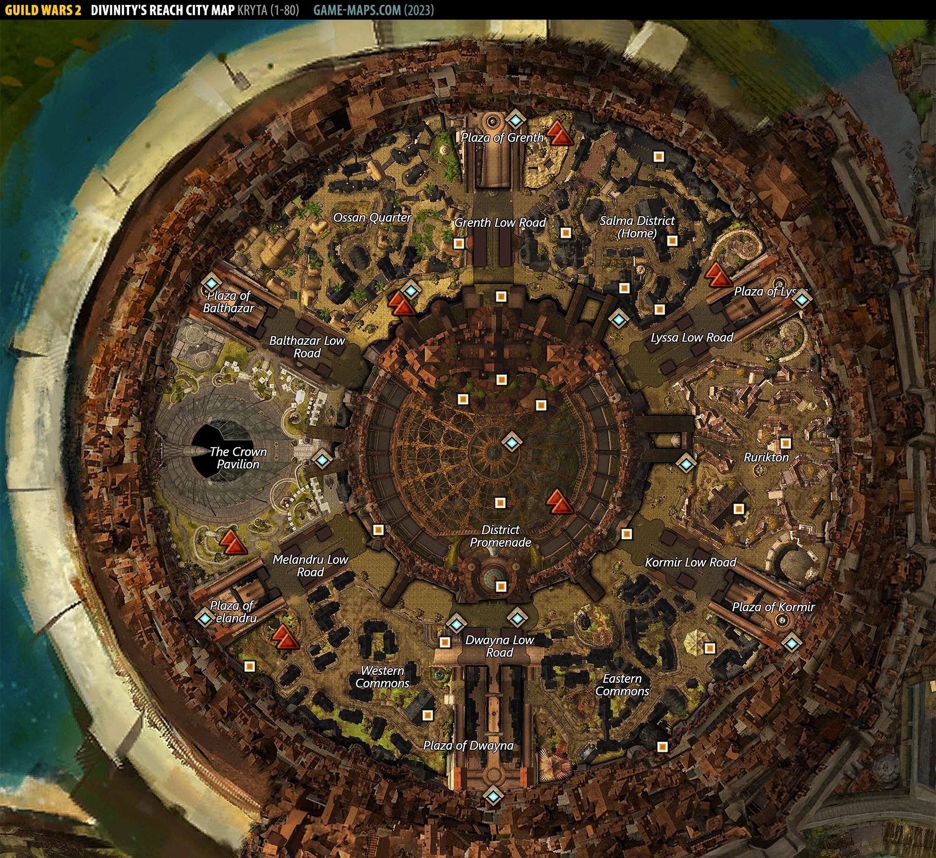 Divinity's Reach City Map Guild Wars 2