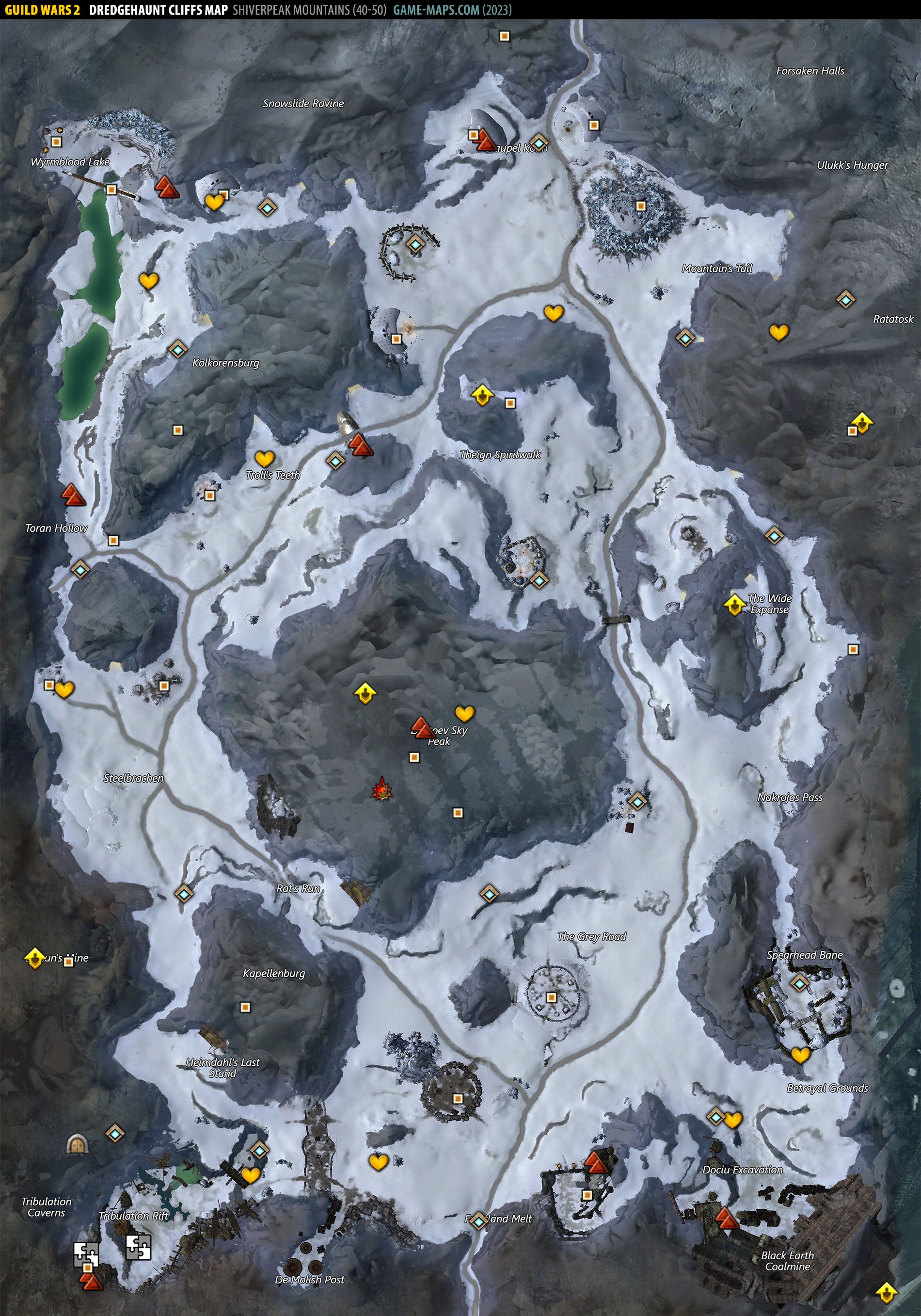 Dredgehaunt Cliffs Map - Guild Wars 2