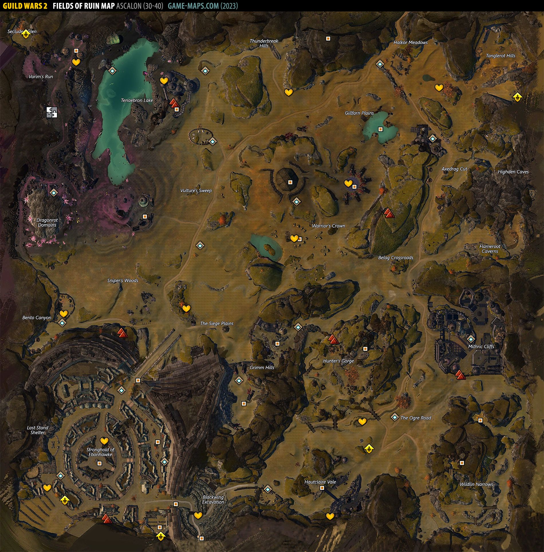 Fields of Ruin Map Guild Wars 2