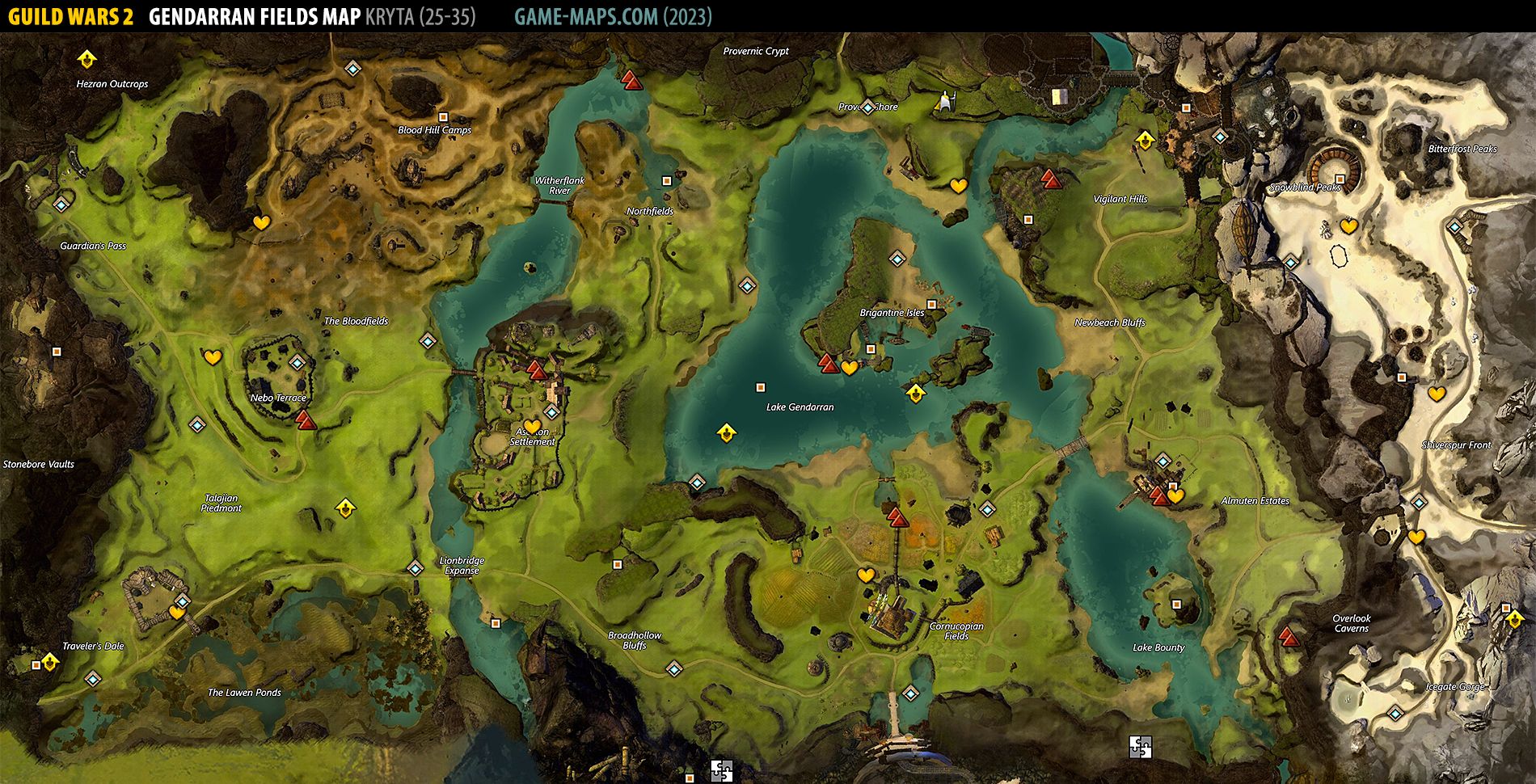Gendarran Fields Map Guild Wars 2