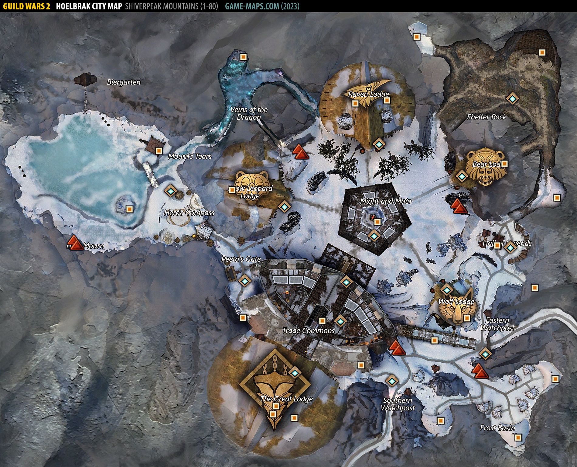 Hoelbrak City Map - Guild Wars 2