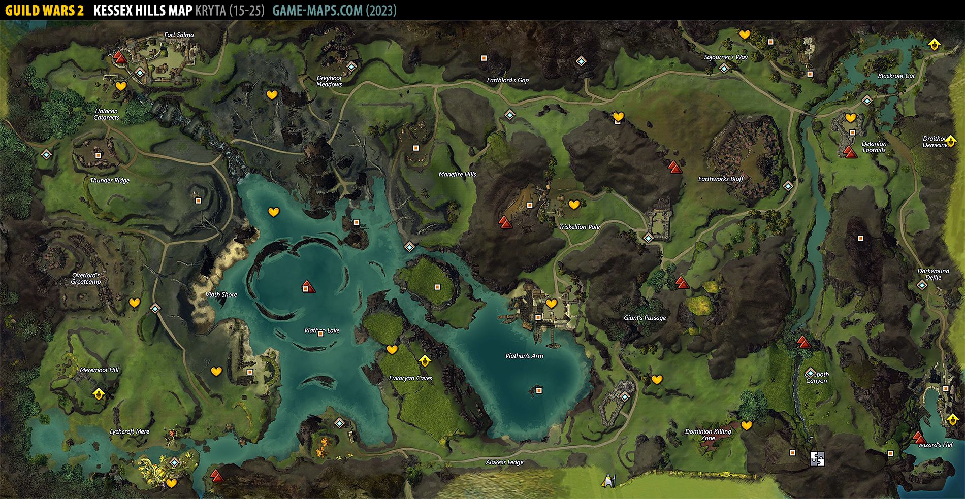 Kessex Hills Map for Guild Wars 2 (2019)